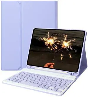 Keyboard Case for iPad mini 5/4/3/2/1 (7.9-Inch, 2019/2015/2014/2013/2012 Model) with Keyboard-Backlit Detachable, Folio Cover with Pencil Holder with Auto Sleep/Wake Function Purple