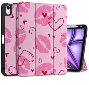MEEgoodo Case for M3/M2 iPad Air 11 inch 2025/2024,Case for iPad Air 5th Generation/iPad Air 4th Generation 10.9 inch 2022 2020, Tablet Cover with Soft TPU Back Shell, Cute Kiss & Love