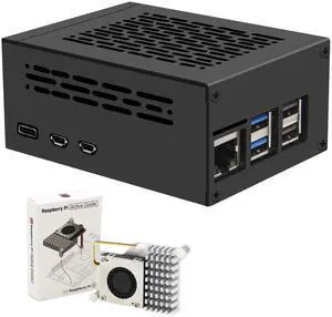 Geekworm P579 PCIe Metal Case with Official Pi 5 Active Cooler for Raspberry Pi 5 Support X1001/X1004/X1003/X1015/X1000/M901 Top PCIe to NVMe Adapter