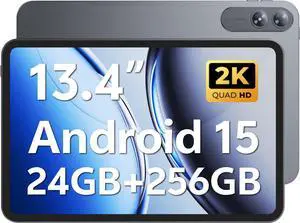 Android Tablet 13 Inch, Android 15 Tablet Octa-Core, 24GB RAM 256GB Storage Expandable, 13MP 8MP Camera, 10000mah Battery 1920x1200 FHD Display with Protective Case,Split Screen Face Unlock WiFi