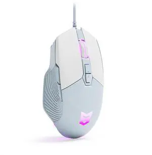 Ergonomic Wired Gaming Mouse, 7200 DPI Optical Sensor Adjustable, USB C, RGB LED Backlit Gaming Mice with 7 Programmable Buttons, Plug Play High-Precision for PC Laptop, Blue White