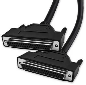 XANHAM DB25 25 Pin 16 Feet(5 Meter) Two Row Straight Through Serial Cable, Double Shielded(Metal Braiding&AL-foil), Female to Female, Black, SC920S10FF