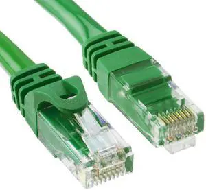 Cmple - RJ45 Cat-6 Ethernet Patch Internet Cable, High Speed Cat6 Network Cable 10 Gigabit, Cat 6 Ethernet LAN Cord with Gold Plated RJ45 Connectors - 100 Feet Green