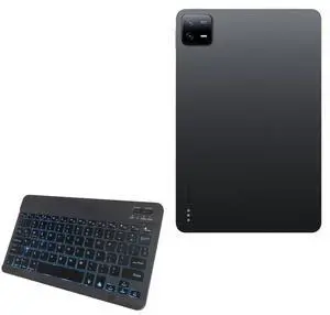 BoxWave Keyboard Compatible with Xiaomi Pad 6 Pro - SlimKeys Bluetooth Keyboard - with Backlight, Portable Slim LED 7 Colors - Jet Black