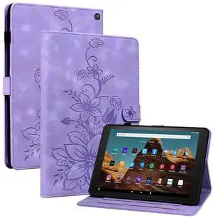 KEFBWAO Case for All-New Amazon Fire HD 10 and 10 Plus Tablet (13th/11th Generation, 2023/2021 Release), Magnetic Clasp Stand Leather Case with Pen Holder, Purple