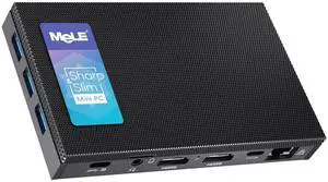 MeLE Quieter3C Fanless Mini PC with Windows 11 Home N5105 4GB 128GB Desktop Computer Triple Display Dual HDMI WiFi5 BT5.1 Ethernet Unlocked Bios Full Function USB-C on Office/Home/Astrophotography