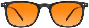 TIJN Sleep Glasses for Blue Green Light Blocking Dual AR Coatings Amber Lens for Computer Gaming Screen Fatigue & UV Protection