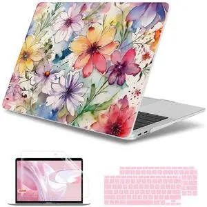 May Chen Compatible with MacBook Air 13 inch Case 2022 2021, 2020-2018 Release Model: M1 A2337 A2179 A1932, Plastic Hard Shell Case Cover for Mabook Air 13 inch with Retina Dispaly, Abstract Florals