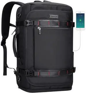 WITZMAN Travel Backpack for Men 35L Carry-on Laptop Backpack Luggage Fit 17 inch TSA Friendly Flight Approved with Shoe Compartment for AirplanesB718 Black