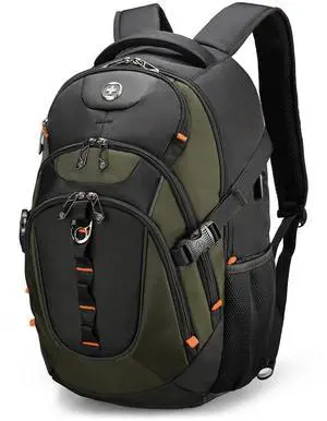 Swissdigital Design Laptop Backpack, Travel Backpack with USB Charging Port Fits 15.6 inches Computer, 31L College School Bookbag for Men