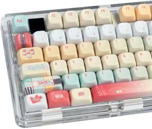 TIMSEKER 145 Keys FOA Profile PBT Keycaps Set, Colorful Summer Fruit Design with Orange Yellow Mint Blue Tones, 5 Side Dye Sublimation, Cute Keycap for Mechanical Gaming Keyboard