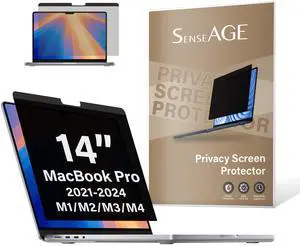 SenseAGE Magnetic Privacy Screen Filter For MacBook Pro 14 Inch (2021-2024, M1, M2, M3, M4, Pro, Max), Removable Privacy Screen Protector, Anti Glare Blue Light, Compatible with MacBook Pro 14 inch