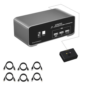 thumbnail image 2 of HDMI KVM Switch 2 Monitors 2 Computers - 2K 144Hz Matrix With EDID Emulator 2 of 9