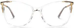 Zeelool Blue Light Blocking Glasses, Cat Eye Glasses Frame for Women Eyeglasses with Clear Lenses ZJGX368841-107B Crystal
