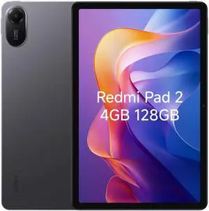 Xiaomi Redmi Pad 2 4G LTE (Compatible with Tmobile Mint Tello & Global) GSM 11" 2.5K Octa Core 4 Speakers Global ROM 9000mAh Bluetooth 5.3 8MP Model 25040RP0AL (Graphite Gray, 128GB + 4GB)