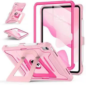 Soke Case for iPad (A16) 11th Generation 11-Inch 2025 /10th Generation 10.9-Inch 2022, with Screen Protector and Multi-Angle Kickstand, Rugged Full Body Heavy Duty Protective Cover - Pink