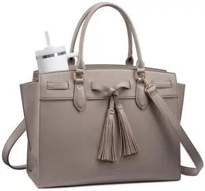 LOVEVOOK Laptop Bag for Women,15.6 Inch Work Tote Bag with Large Cup Holder,Leather Computer Bag Teacher Bag Handbag,Office Gifts for Women