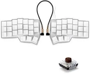 YIVU Corne LP Low Profile Split Ergonomic Keyboard, 40% Ortholinear Hot-Swappable Mechanical Keyboard with RGB Backlight, Vial Programmable for Programmers and Typists