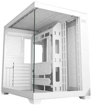 PCCOOLER PC Case ATX Mid Tower, Tempered Glass & Mesh Front, High Airflow, E-ATX/ATX/Micro-ATX/ITX Support, 360mm Radiator Support, Tool-Free Design  White (C3T700 No Fans Included)