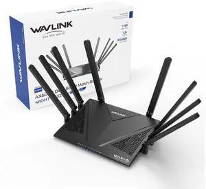 WAVLINK AX6000 Dual Band WiFi 6 Router, High Speed Gigabit Router for Wireless Internet, 8 High-Gain Antennas, 2.5G Ethernet Port, Mesh, 8 Stream, WPA3, OpenVPN, Smart APP for Large Home