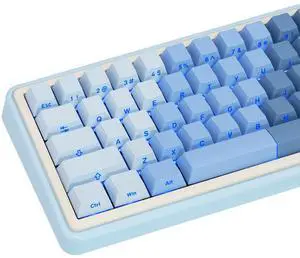 JOLINTAL 121 Keys Gradient Blue Keycaps, PBT Side Printed Keycaps, Cherry Profile Shine Through Keycap, Double Shot Backlit Keycap Set for Gateron Cherry MX Switches Mechanical Keyboards