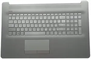 Replacement for HP 17 by 17-by 17CA 17-CA Laptop Upper Case Palmrest Non-Backlit Keyboard Touchpad Assembly Non-ODD Part L26986-001 6070B1308113 Top Cover Sliver 2020 Year