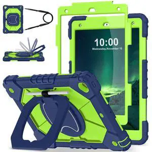 WESOROL Case for iPad 9th Generation 10.2 Inch Tablet Case Military Grade Shockproof Cover for iPad 9th/8th/7th Gen Cases with Rotating Stand Screen Protector Pencil Holder,Navy Green