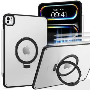 BENTOBEN for iPad Pro 11-Inch Case M4 2024 (5th Generation) with Stand, Translucent Matte iPad Pro Case, Slim Protective Shockproof Anti-Yellowing with 120°Ajustable Kickstand Tablet Cover, Black