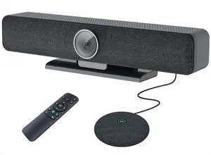 Video Conferencing System, 4K Conference Room Camera with 4 Microphones & 1 Expansion Mic & Speaker, AI Face & Speaker Tracking, 120° Wide Angle View, PC/Mac/Laptop/Meetings/Teams/Zoom - Large