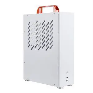 Micro ATX PC Case with Handle  SFF Mini ITX/MATX PC Case, Compact Mid Tower with Ventilation Panels for DIY Builds, Home Theater (HTPC) & Basic Work/Study Setups White