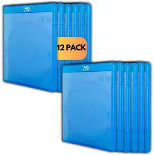 Original Single Blu Ray Cases (12 Value Pack)  Studio Quality Replacement Blu-ray Boxes | 1 Disc Storage Case | 12MM Standard Size | Eco-Friendly Blue Ray Cases