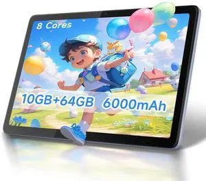 DigiLand 10.1 Inch Kids Tablet Ages 8-15,10GB RAM+64GB+256GB Expandable Storage,Octa-Core Processor,HD 800 x 1280 IPS Touchscreen Android Tablet 6000mAh Battery Dual Camera, WiFi 5,Best Gift (Blue)