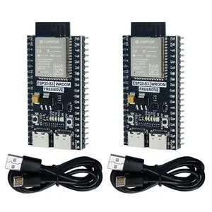 Freenove ESP32-S3 ESP32 S3 Board Lite (2 Pack), Dual-core 32-bit 240 MHz Microcontroller, Onboard Wireless, Python C Code, Example Projects Tutorial