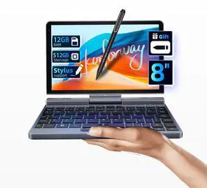 KOOFORWAY 8 Inch Utral Pocket Pc Touchscreen Small Laptop,Windows 11 Pro Mini Computer for Business Students Outdoor, N150 12GB LPDDR5 512GB SSD Complimentary Stylus