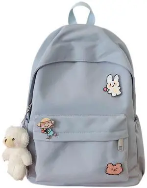 BILIPOPX Kawaii Cute Aesthetic School Laptop Backpack with Accessories Pin Plush Pendant for Teen Girls, Students