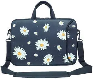 The 15.64-inch Laptop Shoulder Case fits a 14-inch 15-inch 15.6-inch MacBook/laptop/ultrabook/Chromebook (Little Daisy)
