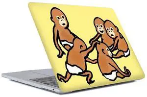 Case Compatible with MacBook 13 Inch 2022-2018 M4 M3 M2 M1 A2141 A1932 A2941 - Ultra-Thin, Anti-Scratch, Protective Cover Fits Touch ID-Funny Monkey