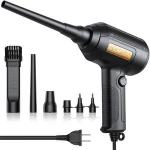 Electric Air Duster, 500W High-Power Corded Compressed Air Canister Replacement with Adjustable Speed, 10ft Cable - for Electronics, PC, Keyboard, Car, Camera, Inflatable Pool Toys