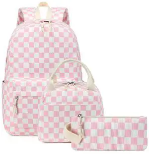 Bluboon School Backpack Set Girls Womens Laptop Bookbag Casual Daypack Fits 15 inch Laptop with Lunch Tote Bag and Pencil Bag