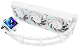 Thermalright Elite Vision 360 ARGB White CPU Water-Cooling Cooler, Standard 120MM Water-Cooling Fan Speed 2150RPM, 2.73-inch Display IPS LCD Screen, Resolution 320 * 320, for AM5/Intel1851/1700