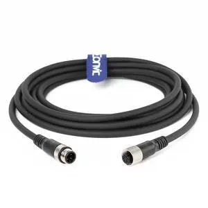 Eonvic Industrial M12 4 Pin Male to Female Sensor Cable M12 A Code Straight Aviation Connector Molding Electrical Cable Profibus Cable (4M)
