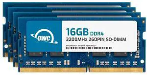 OWC 64GB (4x16GB) DDR4 3200MHz PC4-25600 CL22 1RX8 Non-ECC SODIMM 1.2V 260-pin Laptop Notebook Memory RAM Upgrade Module
