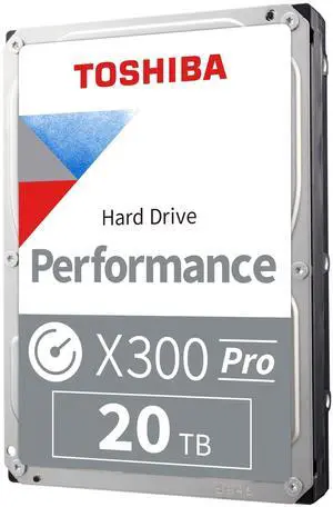 Toshiba X300 PRO 20TB High Workload Performance for Creative Professionals 3.5-Inch Internal Hard Drive  Up to 300 TB/Year Workload Rate CMR SATA 6 Gb/s 7200 RPM 512 MB Cache - HDWR62AXZSTB