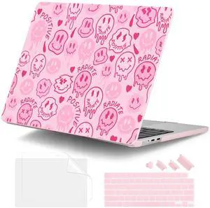 DONGKE Compatible with M4 MacBook Air 15 inch Case 2025-2023 A3241 A3114 A2941 M3 M2 Retina Display Touch ID, Plastic Hard Case & Keyboard Skin for MacBook Air 15" - Melting Faces