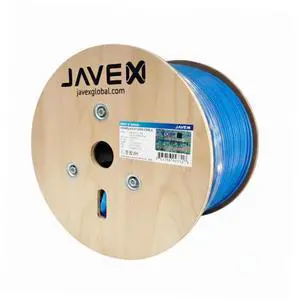 JAVEX 23AWG CAT6A Ethernet Cable F/UTP Shielded [UL Plenum CMP-Rated, for PoE++] Made-in-Taiwan Solid Bare Copper, 500MHz, ETL Listed, 500FT, Blue