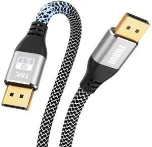 FURUI VESA Certified DisplayPort 2.1 Cable 10ft 2Pack, 16K DP 2.0 Cable, Supports 80Gbps, 16K@60Hz, 8K@120Hz, 4K@240Hz / 165Hz, 2K@360Hz for 5090, 7900XTX, Gaming Monitor