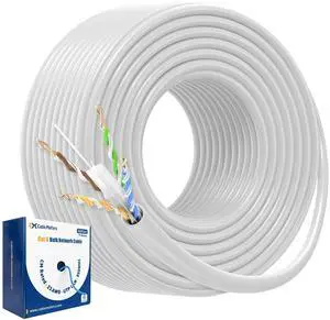 Cable Matters [UL Listed] 10Gbps in-Wall Riser Rated (CMR) 23AWG Bare Copper Cat6 Ethernet Cable - 300ft, Cat 6 Ethernet Cable Spool, Cat 6 Cord Bulk, White