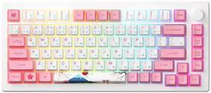 Akko Magnetic Switches Rapid Trigger Gaming Keyboard, MOD007B HE PC World Tour Tokyo Wired/Wireless 75% 8k Polling Rate Mechanical Keyboard with Knob, RGB Backlit (Kailh Sakura Pink Magnetic Switch)