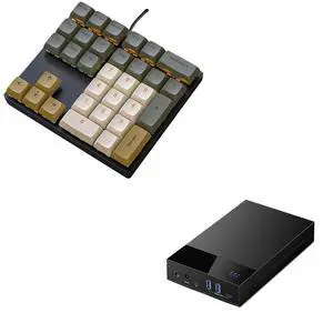 LINKEET Wired Mechanical Numpad & External Hard Drive Enclosure