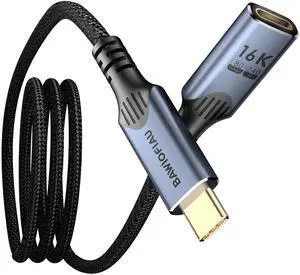 3.3ft/1 M usb c to usb c Extension Cable Compatible with Thunderbolt 5, high Speed 80gbps Data Transfer,240w USB 5.0 type c Male to Female Extension Cable 5A Fast Charging,8K/16K Video Display